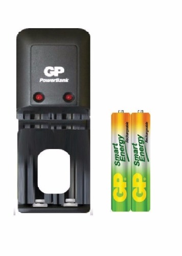 Cargador Gp Para Pilas Aa/aaa + 2 Barerias Aaa 400mah 