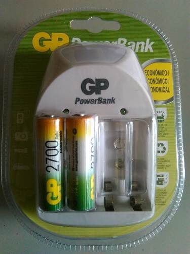 Cargador Gp Powerbank Para 4 Baterias Nimh Aa Aaa 2 9v