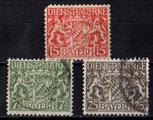 Lag Estampillas Baviera (alemania) 1916 Usadas