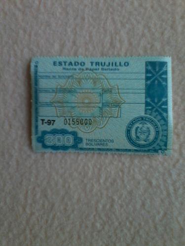 Timbre Fiscal Regional Estado Trujillo