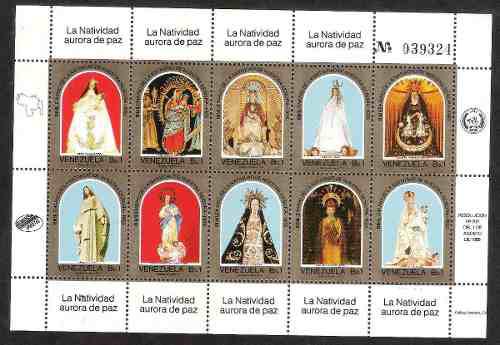 Virgen Maria Hoja 10 Estampillas De 1985 Nuevas M Leider