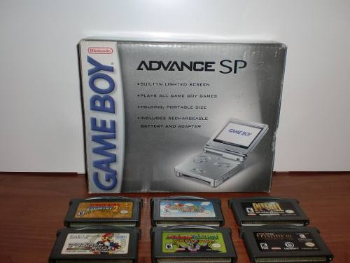 Game Boy Advance Sp + 6 Juegos - Como Nuevo!!