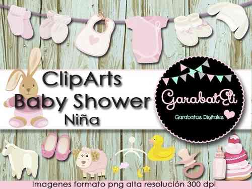 Kit Imprimible Clipart Baby Shower Niña Imagenes Scrapbook
