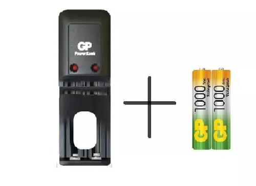 Cargador Gp + Batería Pilas 1 Par Aaa De 1000mah