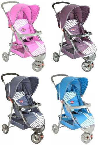 Coche Bebe 3 Ruedas Pocholin Baby Rosado Azul Morado Gris