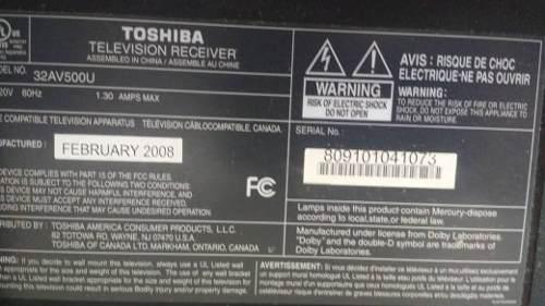 Pantalla Lcd Toshiba Tv 32 Modelo Descrito