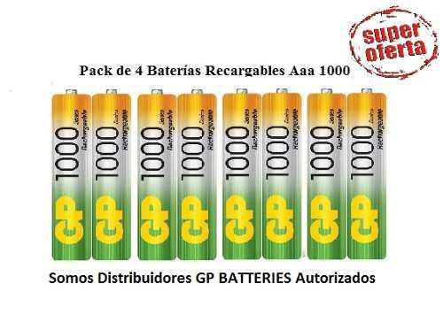 Pilas Baterias Gp Recargables Pack X4 Aaa 1000mah P494