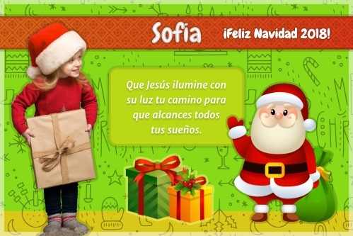 Diseño Tarjeta Postal Navideña Con Foto Y Mensaje Navidad