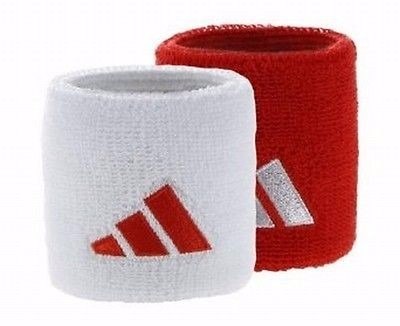 Muñequeras De Tennis adidas X Blanca Y Roja 7cm