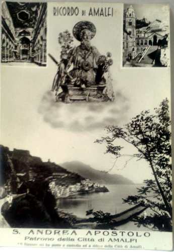 Postal Antigua Blanco Y Negro Ricordo Di Amalfi S. Andrea A.