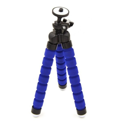 Mini Tripoide Flexible Para Camaras Color Azul