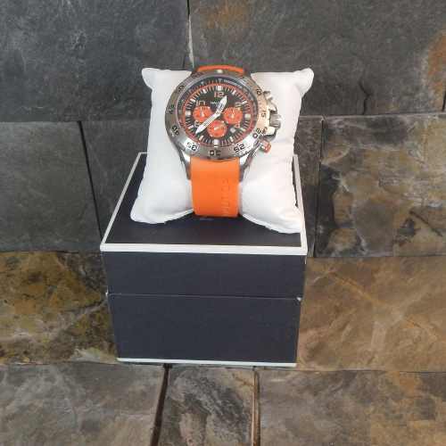 Reloj Nautica Acero Inoxidable Banda Resina Naranja 