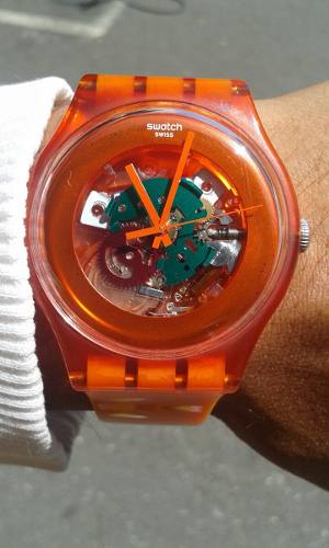 Reloj Swatch Laquered Anaranjado Original Made In Swiss