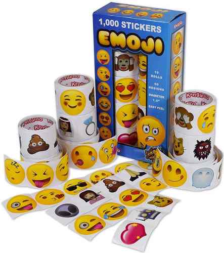 Etiquetas Calcomanias Emojis 4cm Rollo De 100 Unidades