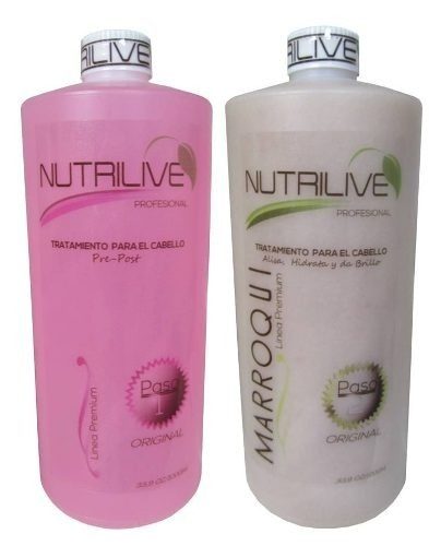 Keratina Marroki Nutrilive De 1 Litro Paso 1 Y 2