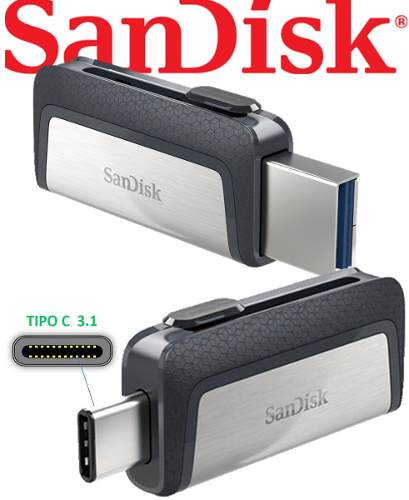 Pendrive Memoria Sandisk 128gb Tipo C 150mb/s Usb 3.1 S8 S9