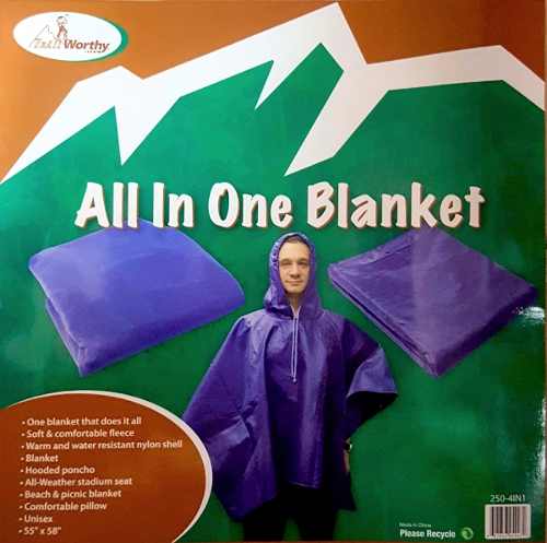 Poncho Polar Para La Lluvia, Cobija De Acampar, Almohada