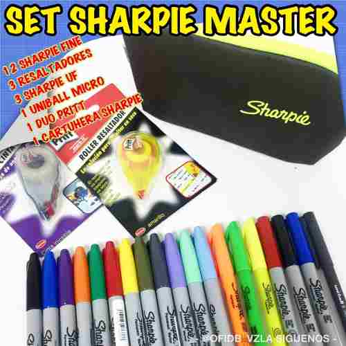 Set Sharpie Combo Master 22 Unidades Original 25$