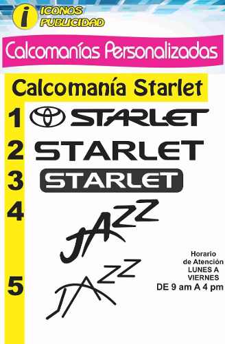 Calcomanía Tipo Sticker Para Toyota Starlet
