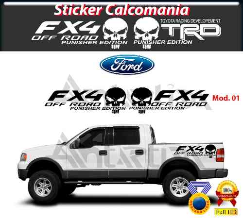 Calcomania Trd Ford Toyota Fx4 Punisher Silverado F-150 Ran