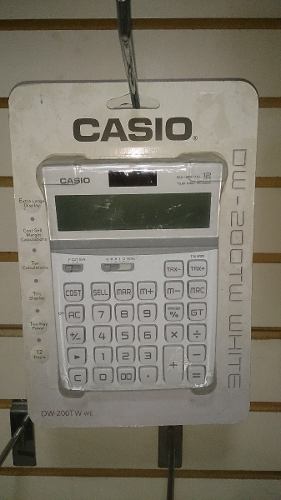Calculadora De Mesa Casio Blanca, 12 Dígitos Dw-200tw-we