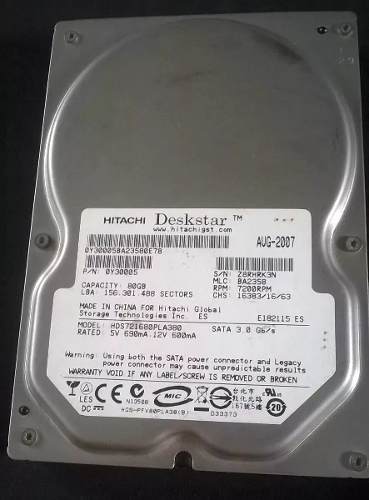 Disco Duro Pc 80 Gb Sata Marca Hitachi