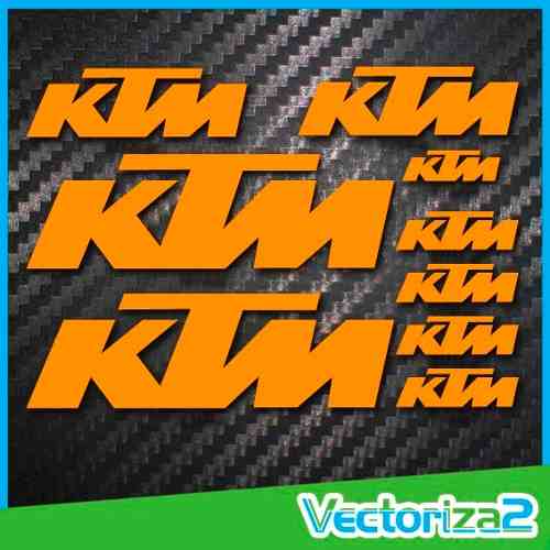 Ktm Kit Calcomanias Sticker Logos Moto 9 Piezas Alta Calidad