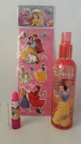 Perfume Disney Original De Princesas Con Labial Y Calcomania