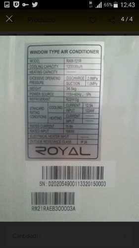 Aire Acondicionado De Ventana btu 110v Marca Royal