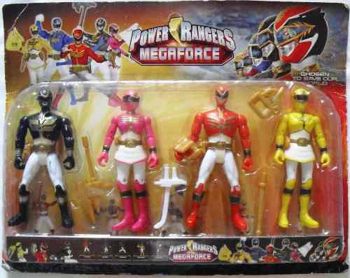 Blister De 4 Figuras Muñecos De Power Rangers 15,5 Cm