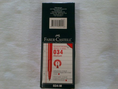 Boligrafo Faber-castell Modelo 034 Color Rojo Caja De 12