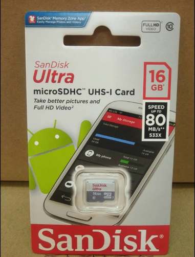 Memoria Micro Sd De 16gb Marca Sandik Ultra Clase 10