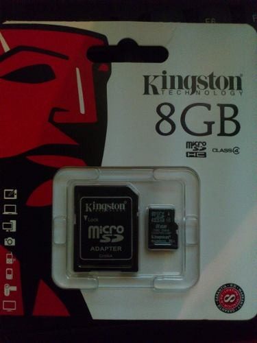 Memoria Micro Sd Kingston 8gb Clase 4 + Adaptador
