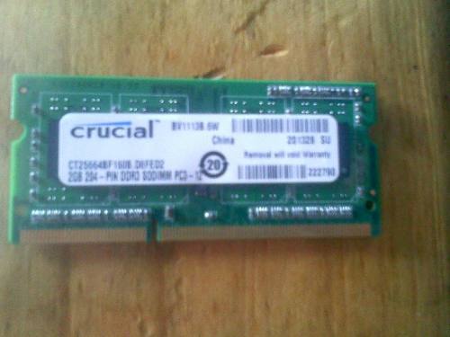 Memoria Ran De 2gb Ddr3 Para Laptop