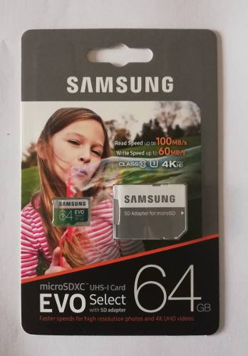 Micro Sd 64gb Samsung Clase 10 Original 100 Mb/s
