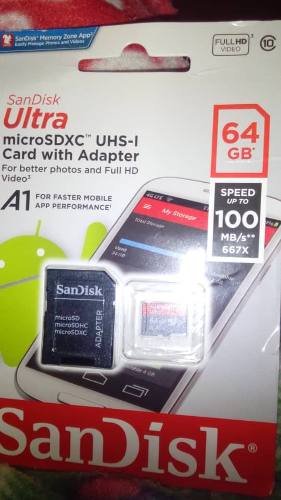 Sandisk Ultra Memoria Micro Sd 64 Gb A1 Clase mb/s