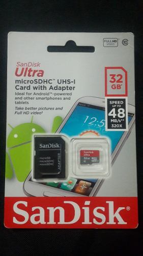 Tarjeta Memoria Microsdhc Sandisk Ultra 32gb Tipo mb/s
