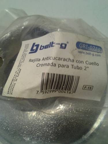 Rejilla Anticucarachas Con Cuello Cromada 2''