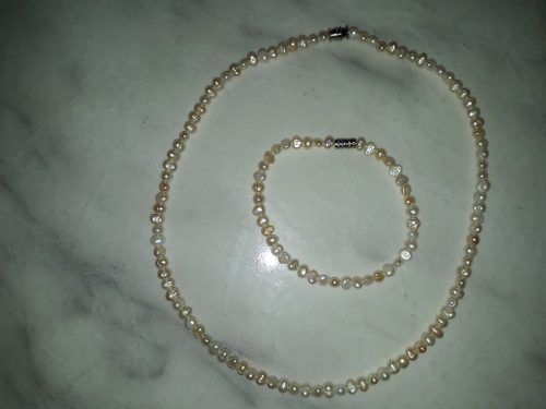 Juego De Collar Con Pulsera De Perlas Cultivadas De Brasil