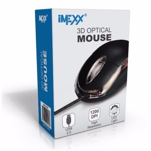 Mouse Imexx 3d Optico Usb Negro, 100% Nuevo