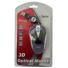 Mouse Optico 3d Omega Cable Retractil Usb (10 Trum)