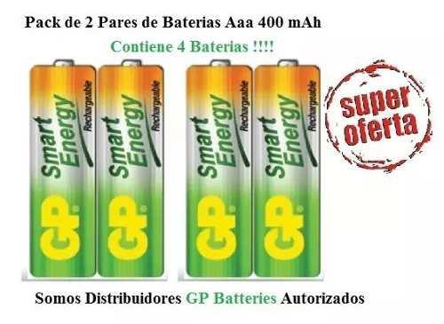 Pilas Baterias Gp Recargables Pack X4 Aaa 400mah P280