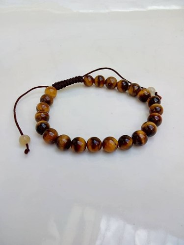 Pulsera Ajustable Elaborada Con Piedras Ojo De Tigre