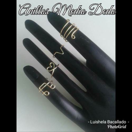 Set De 4 Anillos Mediodedo Cuarteto Midi Ring X 4