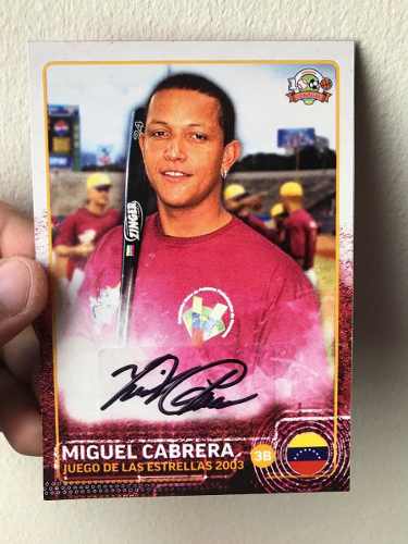 Miguel Cabrera Postal Autografiada Numerada De /10 Limitada