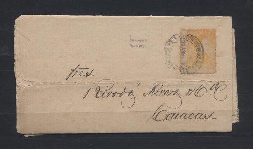 Bella Carta Con Su Estampilla De Venezuela Usada 1883