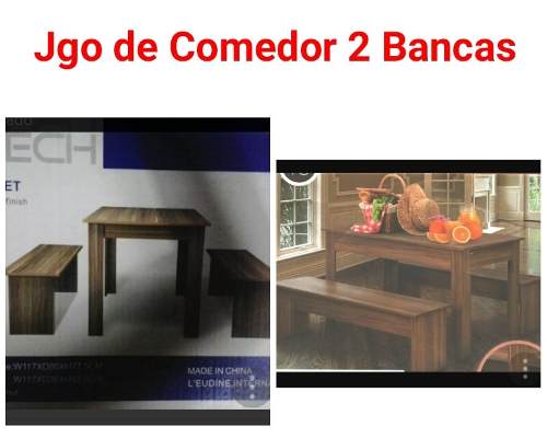 Juego De Comedor 2 Bancas