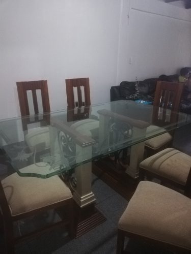 Juego De Comedor De Vidrio De 6 Puestos