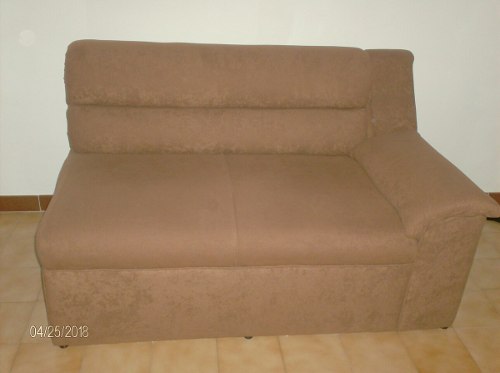 Sofa Marron En Tela Usado
