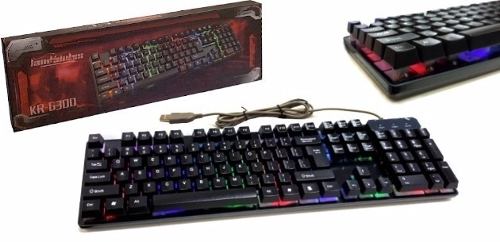 Teclado Gamer Retroiluminado Usb Pc Laptop Modelo Kr 